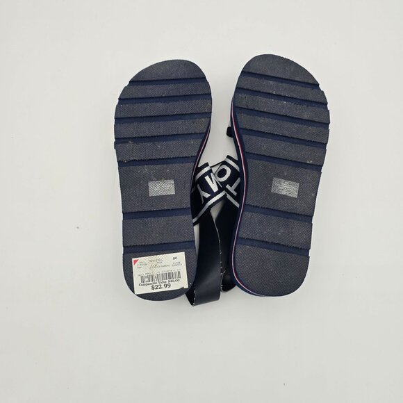 Tommy Hilfiger Womens Navy Platform Sandals Size 8 With Red & White Straps - Picture 9 of 10